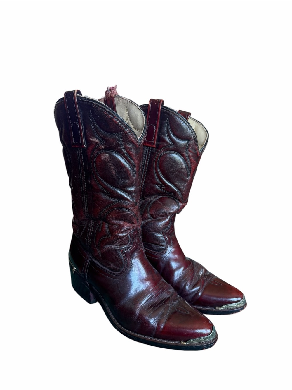 🌟Vintage Acme 4939 Burgundy Western Leather Cowboy Boots